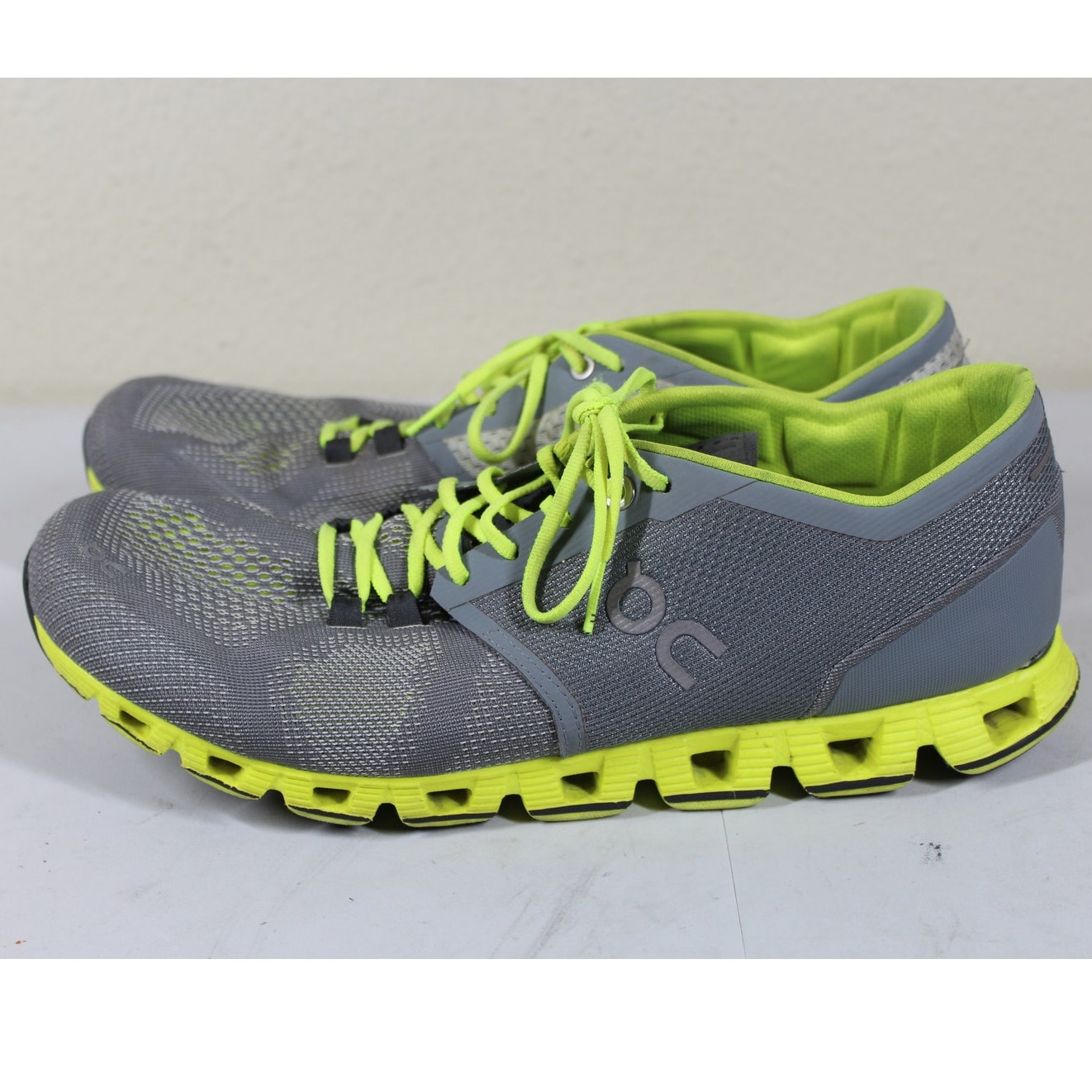 On Cloud Men's X Sneakers Shoes Size 10 Gray Neon Yellow Running